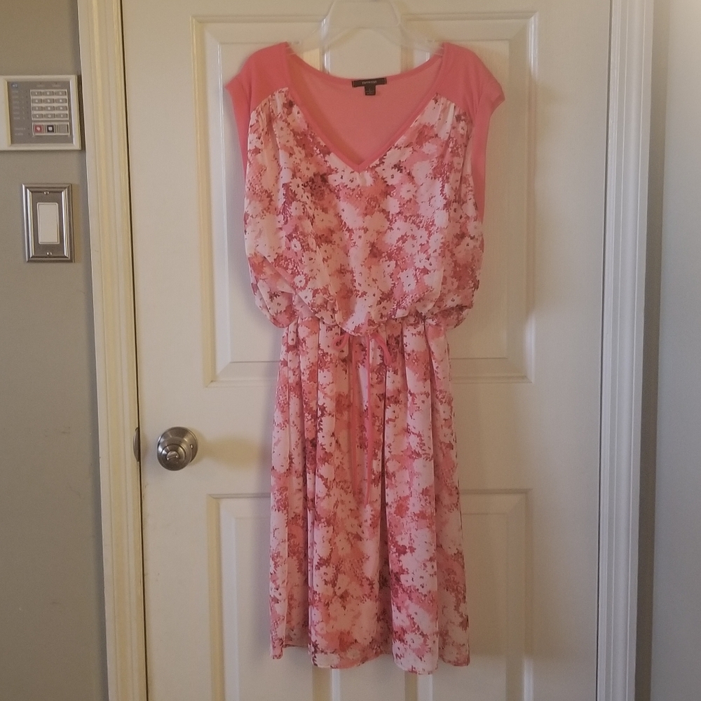Cute casual pink lined dress